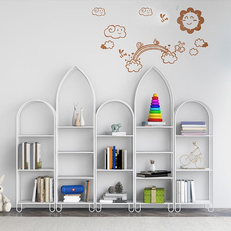 Modern Style Standard Bookshelf Closed Back Metal Bookcase for Home