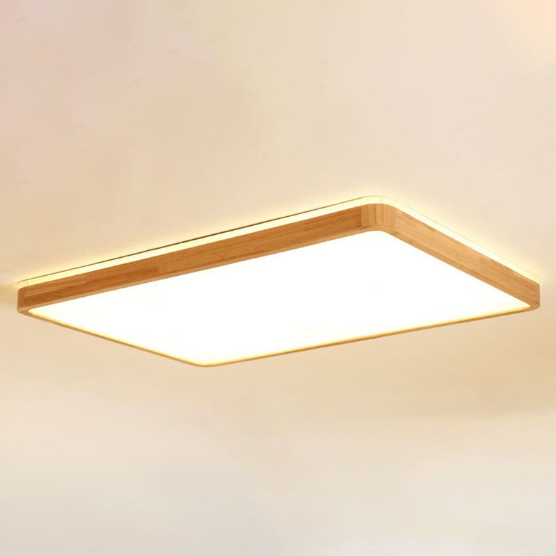 Plafonnier moderne en forme de géométrie en bois, 2 lumières, montage encastré, pour chambre à coucher, salon