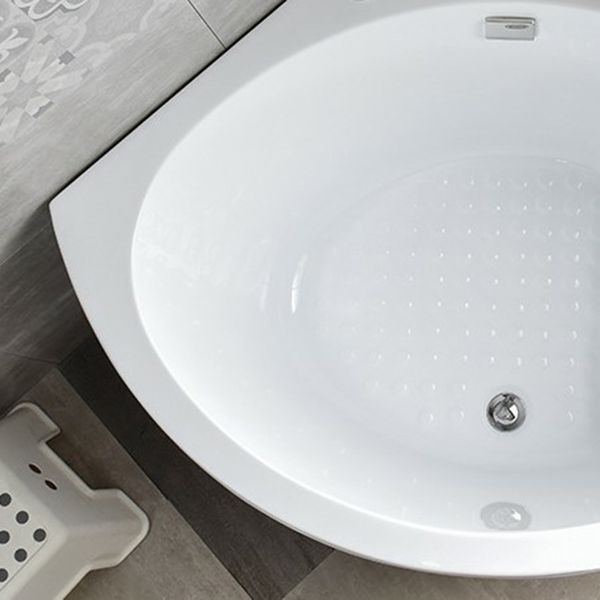 Freestanding Soaking Corner Bathtub Contemporary Acrylic-Fiberglass Bathtub with Seat