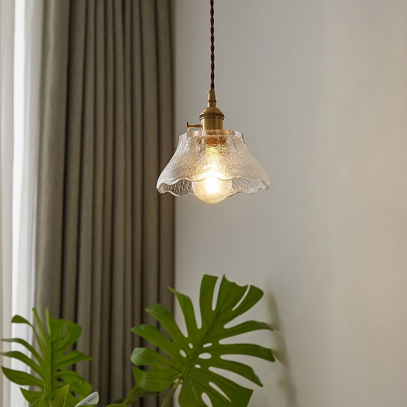 Retro -stijl taps toelopende suspensieverlichting 1 kop helder helder handblown glazen hanger plafondlicht