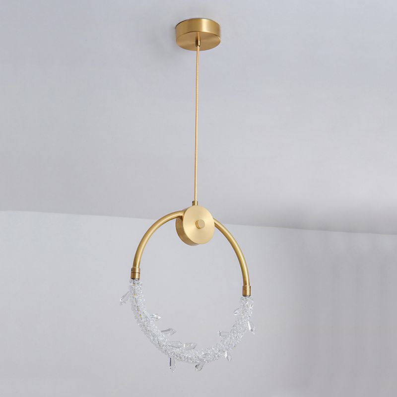 Kupferring -Anhänger Lichtkristall zeitgenössische LED Hängende Leuchten