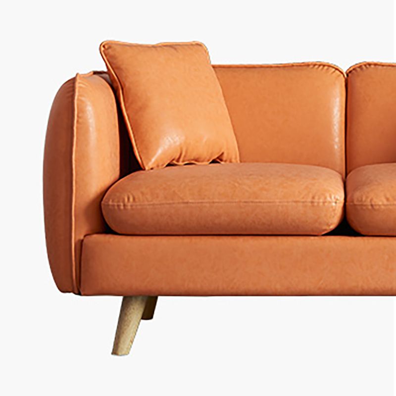 Tuxedo Arm Sofa Nordic 30.31" D x 25.2" H Faux Leather Seating