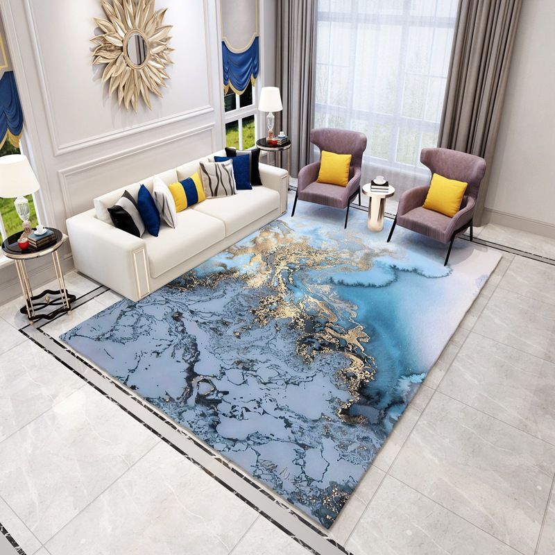 Creative Abstract Art Rug Polyester Indoor Rug Stain Resistant Carpet for Home Decoration
