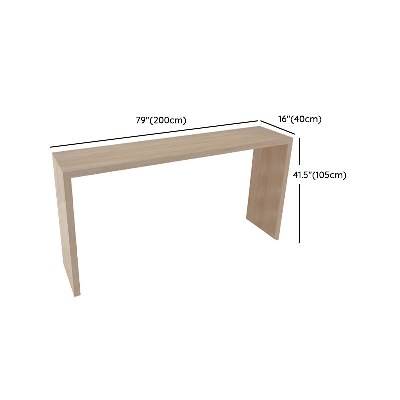 Contemporary Rectangle Bar Table Set 1/7 Pcs Solid Wood Bar Table and Backless Stools