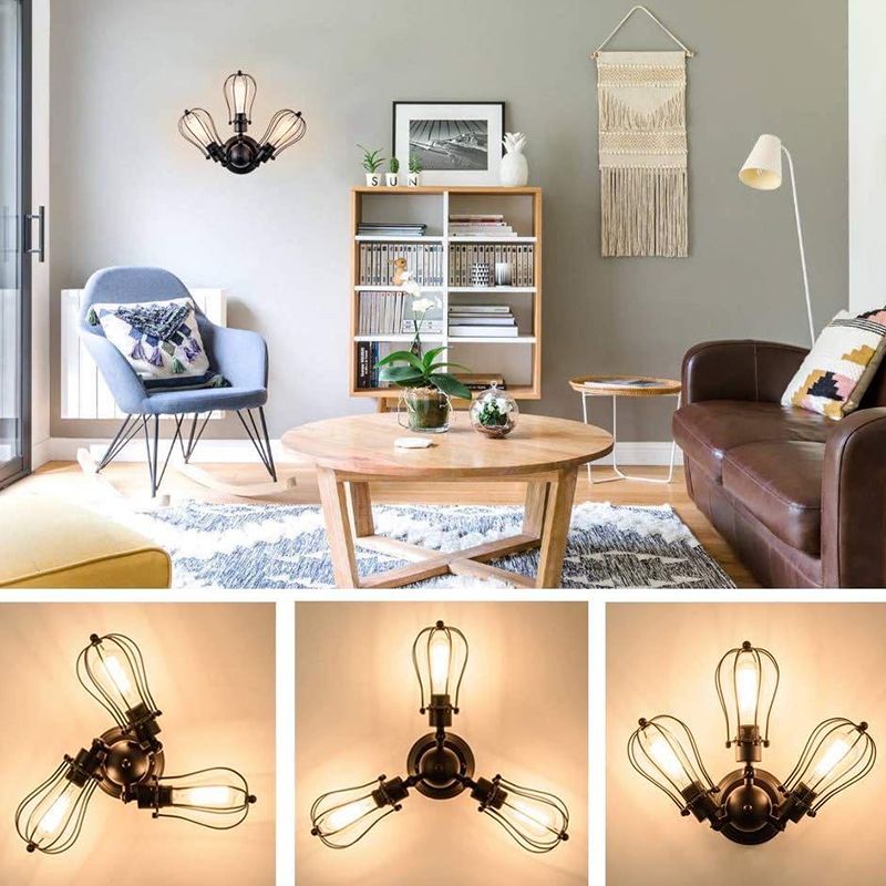 Starburst Semi Flush Mount Lighting Retro Creative Industrial Style Metall Deckenleuchten für Schlafzimmer