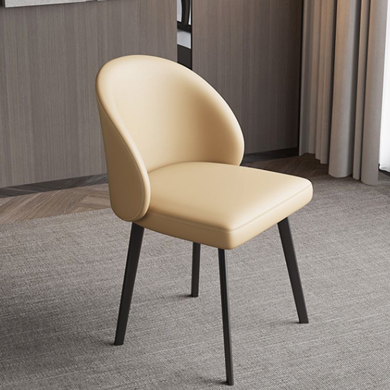 Industrial Style Side Chair Solid Back Metal Dining Room Chair for Kitchen