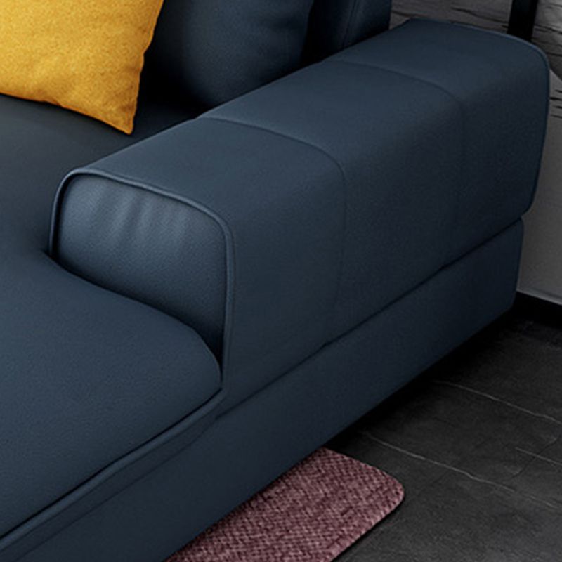 Contemporary L-Shape Sectional with Pillow Back and Recessed Arms for 4 People