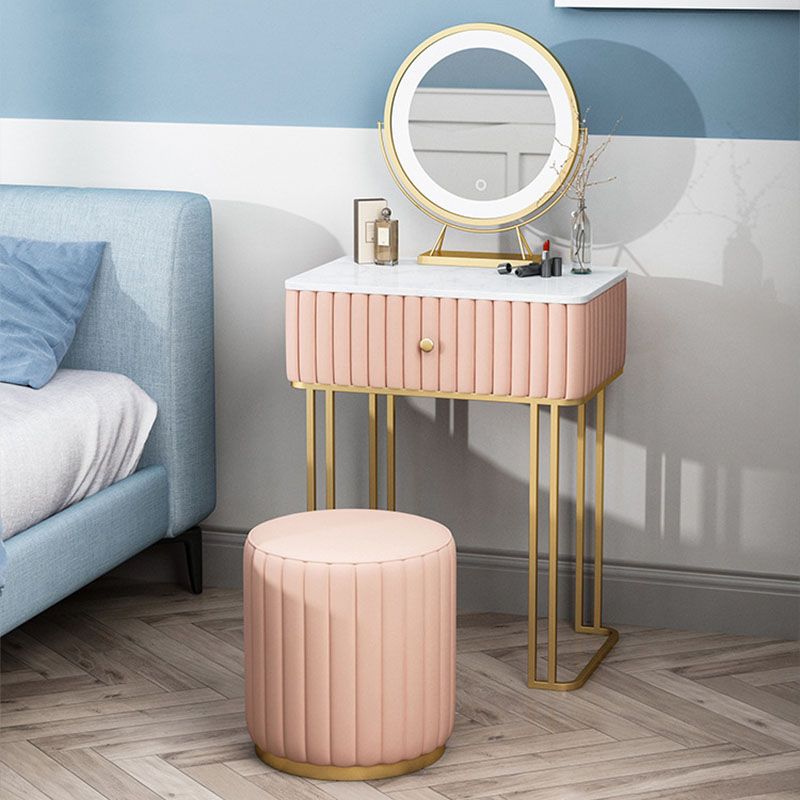 Contemporary Makeup Counter 1 Drawer Slate Top Dressing Table