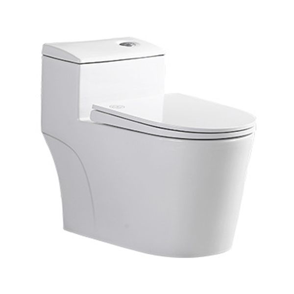 Traditional 1-Piece Toilet Bowl White Urine Toilet with Slow Close Seat for Bathroom