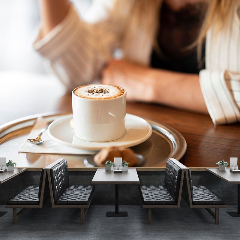 Customized Cappuccino Coffee Mural Wallpaper Stain Resistant Wall Covering for Coffee Shop