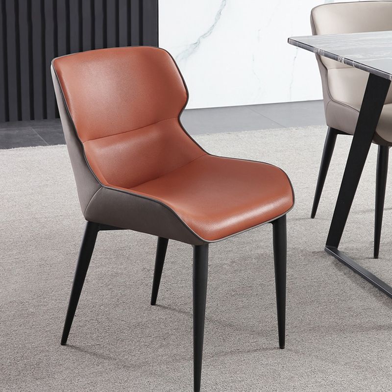 Industrial Faux Leather Dining Chairs Wingback Arm Side Chair for Kitchen