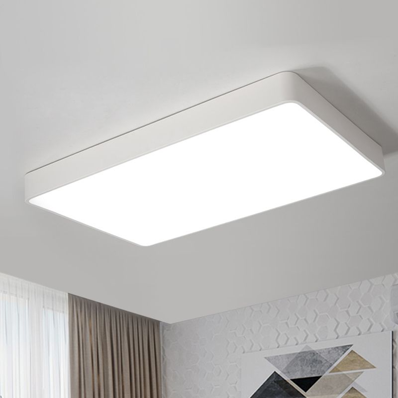 Plafoniera da incasso a LED rettangolare in ferro nero/bianco con montaggio a incasso Simplicity con diffusore in acrilico