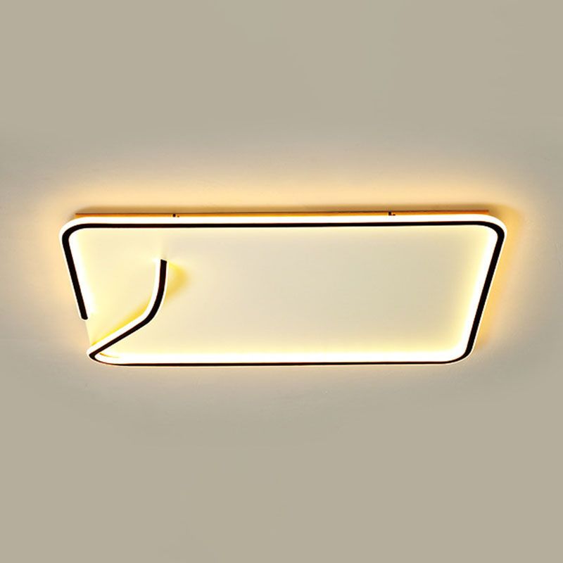 Éclairage encastré à ligne géométrique en métal, éclairage LED Simple noir et blanc pour salon