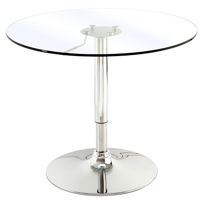 Modern Round Dining Room Table Tempered Glass Table with Pedestal Base for Home Kitchen Dinner