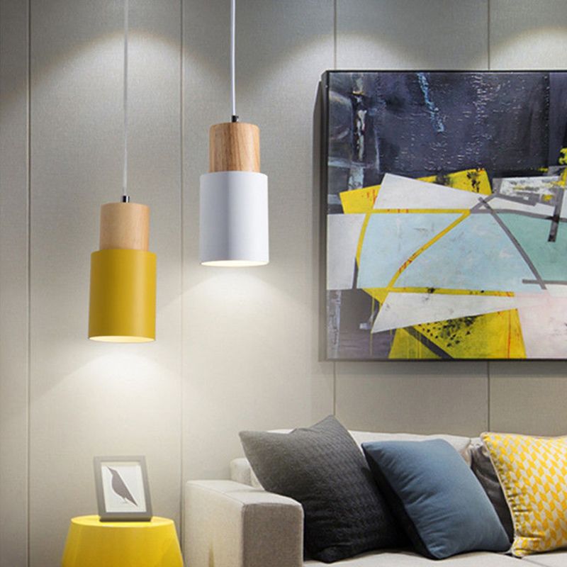 1 Cylindre lumineux Lights Hanging Lighttures Nordic Style Light For Restaurant
