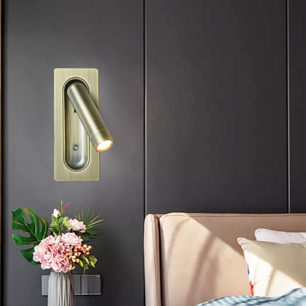 Modern Aluminum Wall Mount Lamp Bedroom Wall Lighting Fixture with 1 Spotlight