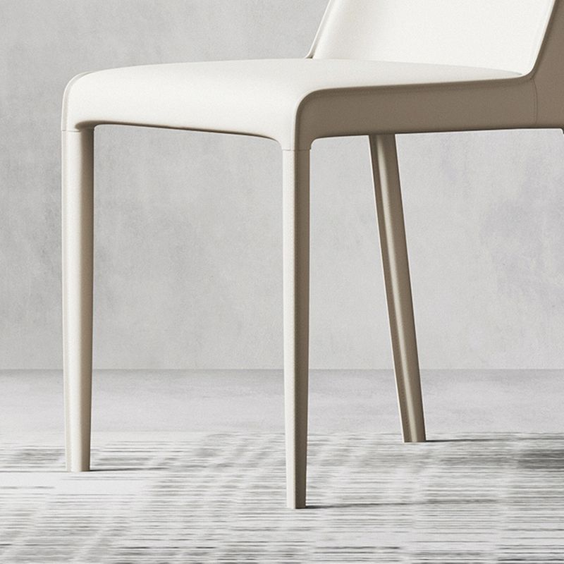 Sillas laterales de comedor con respaldo sólido de diseño moderno, sillas de comedor sin brazos de cuero para cocina