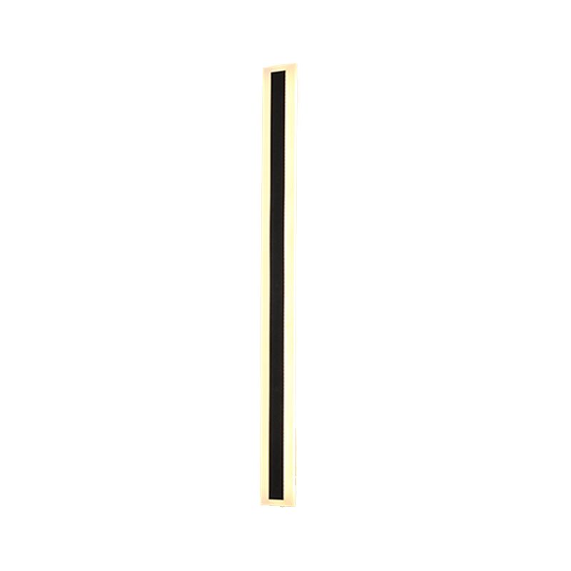 Black LED Wall Light in Modern Simplicity Metal Linear Wall Lamp with Acrylic Shade