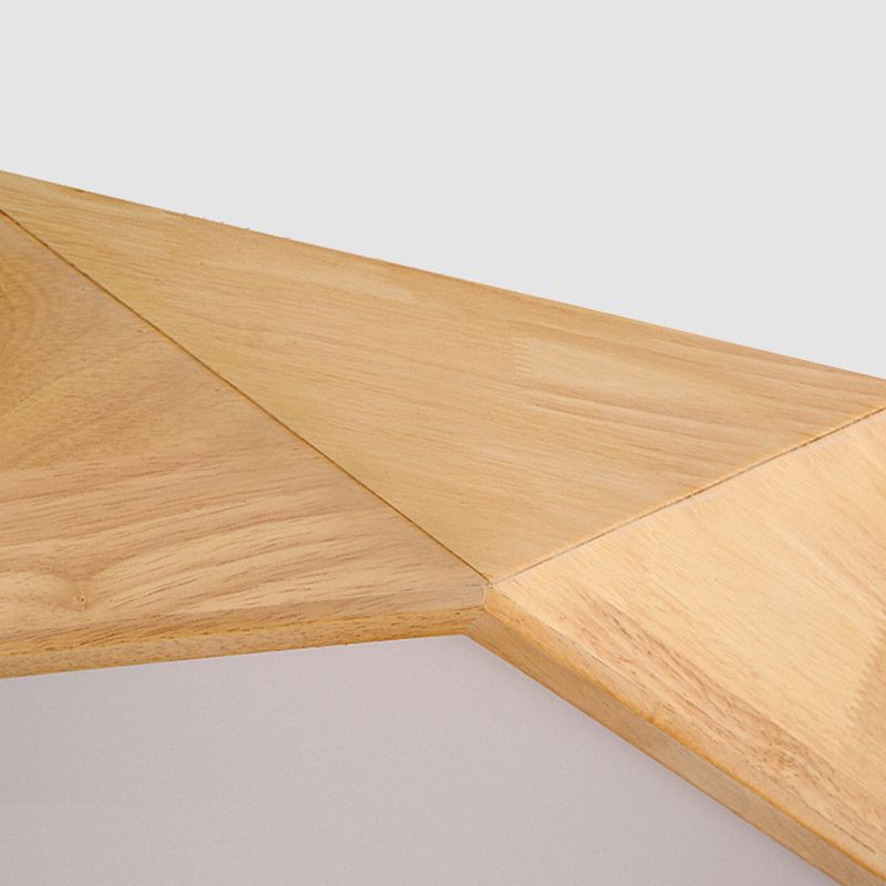 Pentagon Hout Flush Mount Plafond Lamp Fixture Nordic Dining Room Flush Mount Verlichting Armaturen