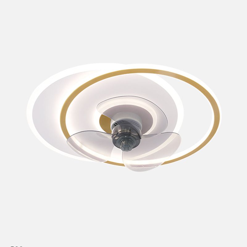 3-Lights Modern LED Fan Light Metal Geometric Flush Mount Light for Living Room