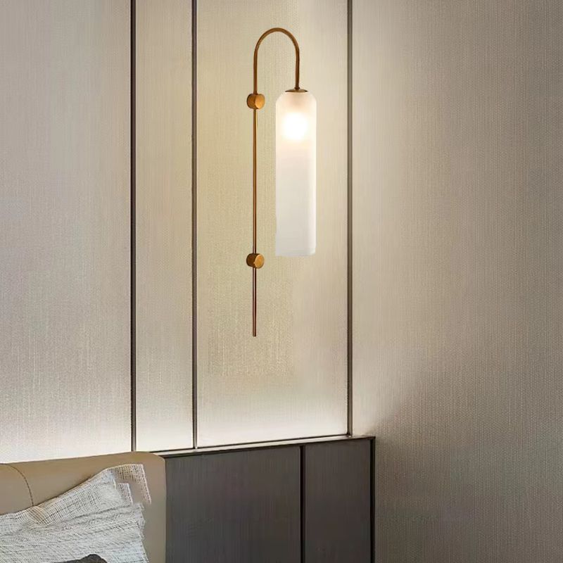 Glass Cylinder Wall Light Sconces Minimalism 1 Light Wall Mounted Lamp