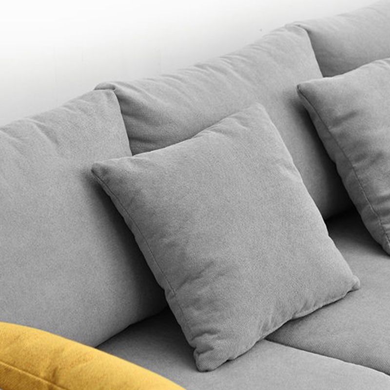 Contemporary Storage Sofa with 3 Pillows Back for Three People