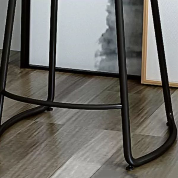 Modern Armless Backless Counter StooI Iron Cashier Bar Stool with Wooden Seat and Pedal