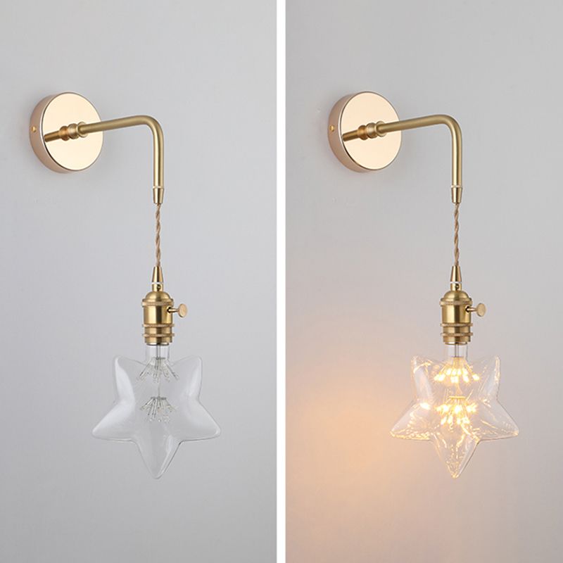 Unico illuminazione da parete in stile moderno in stile moderno 1 luce sconce leggera in oro