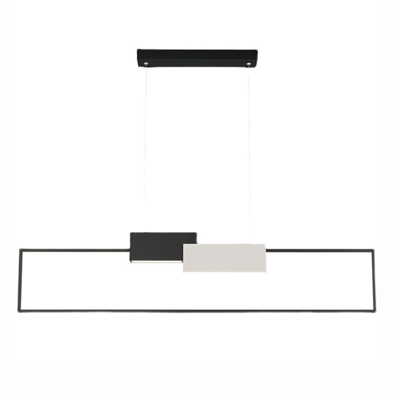 Luces colgantes de forma de rectángulo de estilo contemporáneo accesorios de iluminación de metal