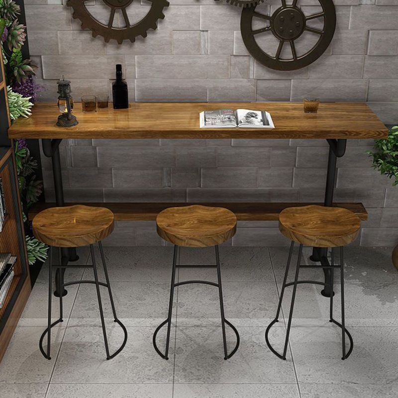 1/2/4/7/9 Pieces Bar Pub Table Set Solid Wood Bar Stool and Table Set