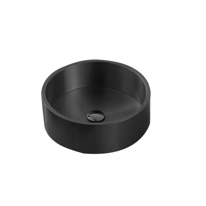 Contemporary Bathroom Sink Metal Round Vessel Bathroom Sink with Pop-Up Drain