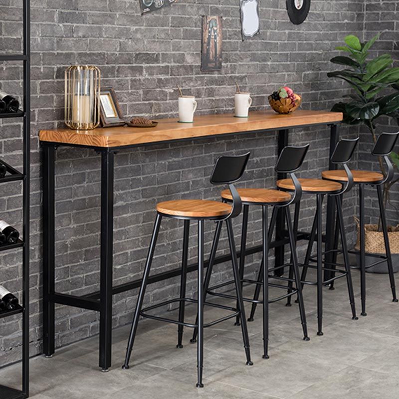 Industrial Bar Table Set 1/4 /9 Pieces Solid Wood Counter Table for Indoor