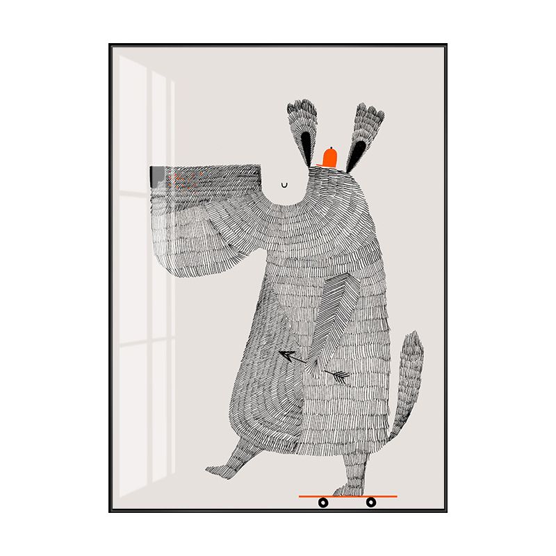 Art pour enfants Toile d’animaux sauvages Couleur pastel Décoration murale de chambre de bébé, plusieurs tailles disponibles