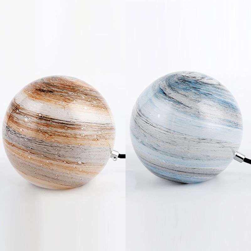 Single Head Modern Glass Sphere Table Lamp Bedroom Living Room Nightstand Lamps