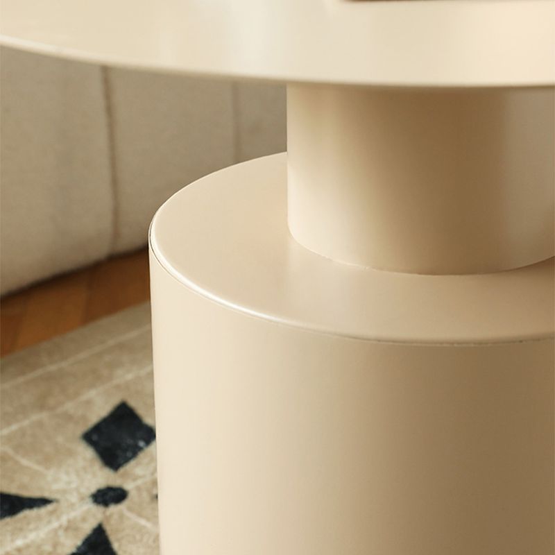 Round Metal Coffee Table Mid-century Modern Pedestal 2-Piece Cocktail Table