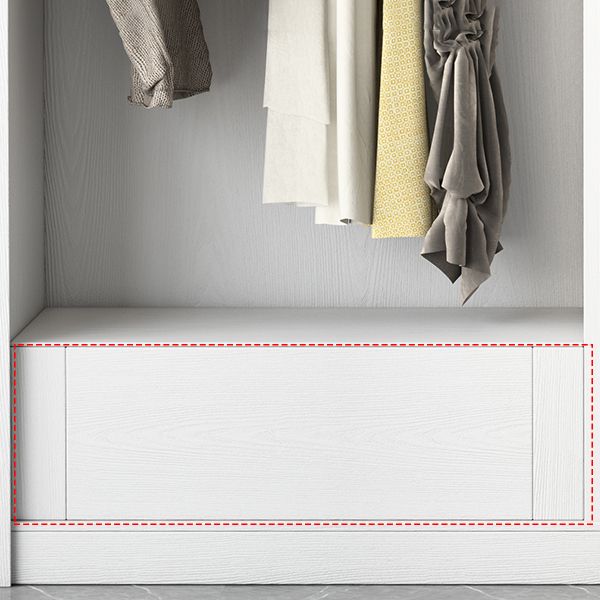 White Engineered Wood Wardrobe Closet Contemporary Storage Cabinet