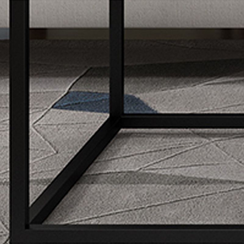 Stone Rectangular Coffee Table and Frame Coffee Table Glam Style