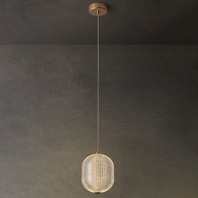 Luce a sospensione interno minimalista, illuminazione a sospensione acrilica del cilindro macaron