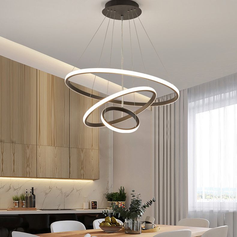 Semplicità ultra-moderna a led orbicolare lampada lampada a sospensione metallica luce a sospensione per ristorante