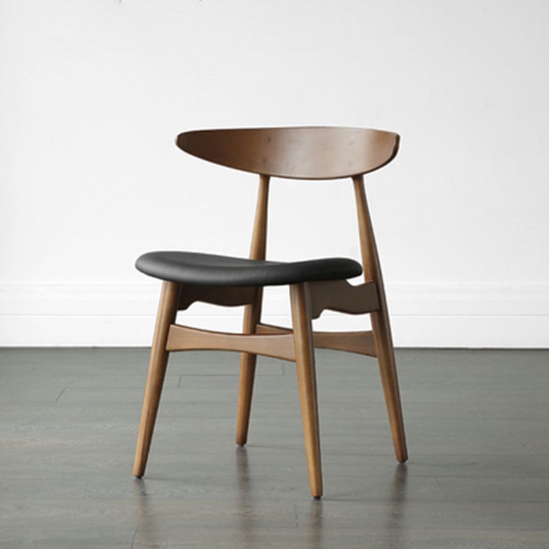 Chaise de salle à manger contemporaine chaise latérale ouverte avec 4 pattes en bois pour un usage domestique