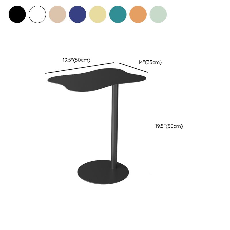Mid-Century End Slide Table Minimalist Metal Pedestal Sofa Corner Table