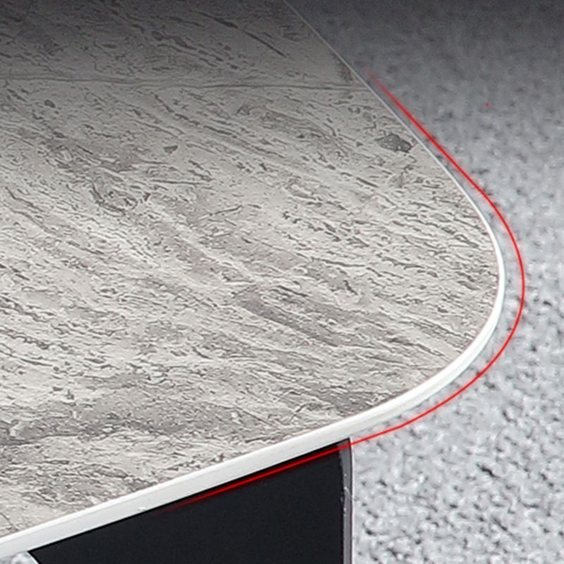 13.7"Tall 4 Legs Grey Rectangular/Round Slate Top Coffee Table