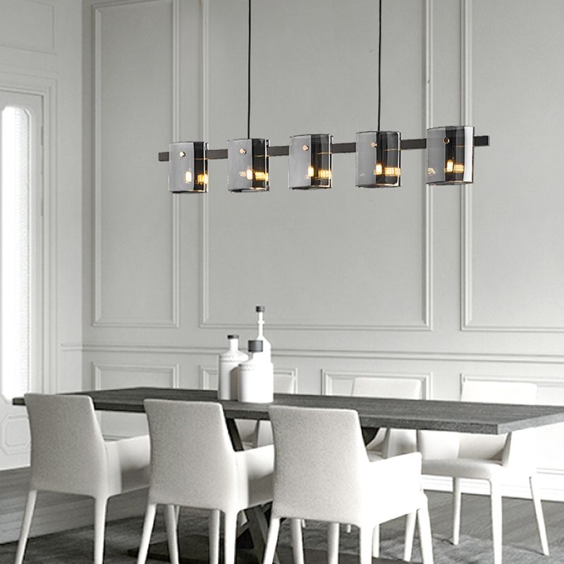 Post Modern Style Tile-shaped Glass Island Light Art Decorative Island Pendant Lamp for Kitchen Bar