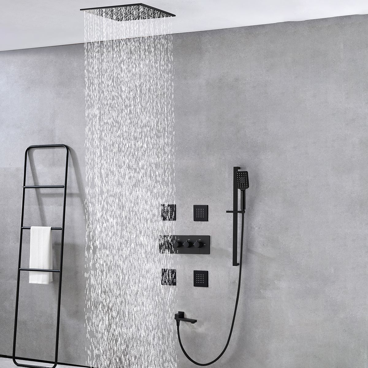 Modern Shower Trim Brass Slide Bar Included Adjustable Shower Head Shower Combo