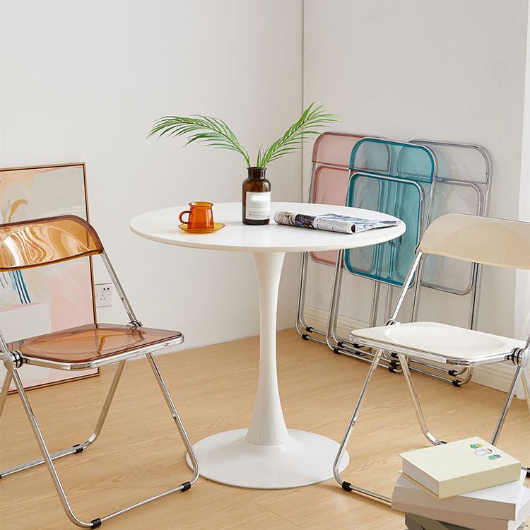 Simplicity Style Round Table Wood Dining Site Table with Tulip Base