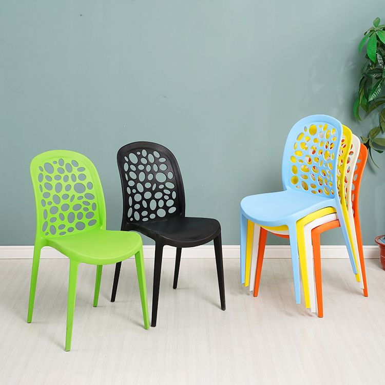 Nordic Dining Chair Plastic Dining Armless Chairs for Kitchen