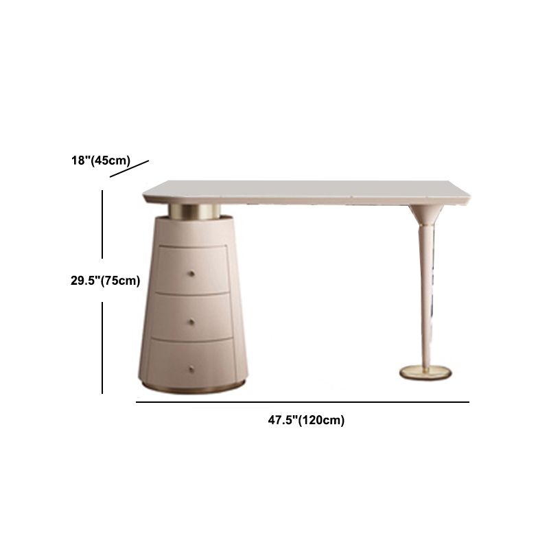 3 Drawers White Makeup Vanity Dressing Table Stool Set, 17.71" W x 29.52" H