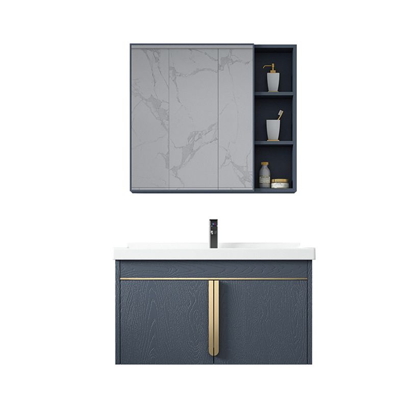 Modern Sink Vanity Metal Color Block Mount Bathroom Vanity Cabinet