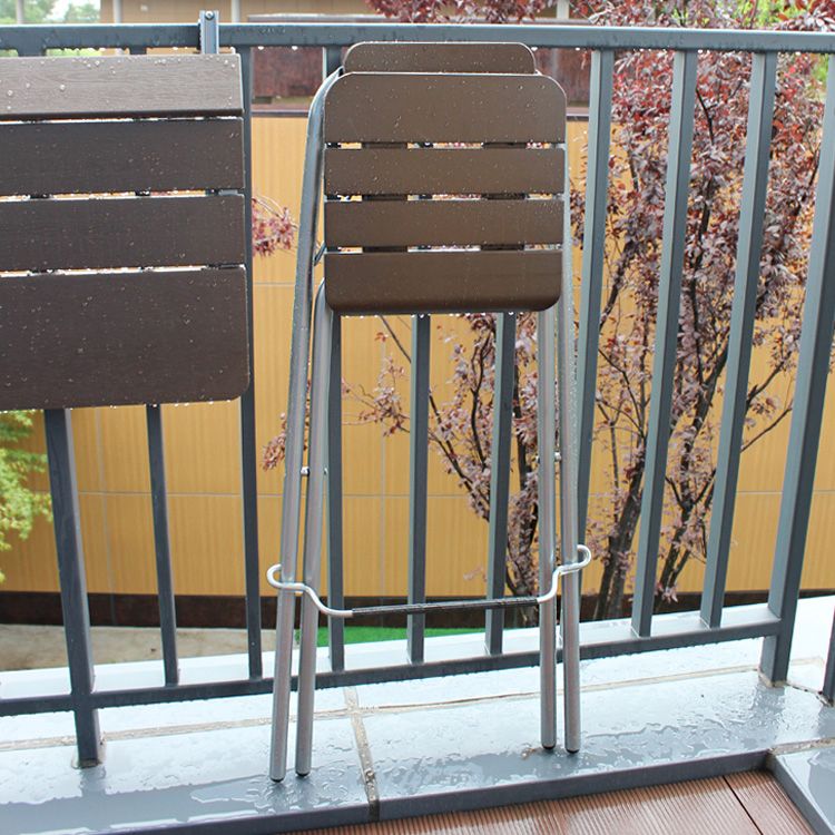 Modern Backrest Folding Counter Stool Steel Living Room Bar Stool with Footrest