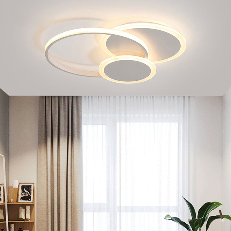 Lámparas de techo empotradas circulares de acrílico modernas y sencillas para dormitorio